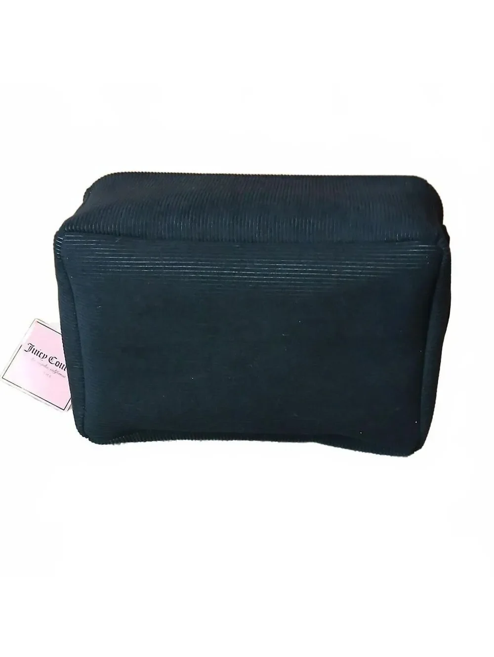 Juicy Couture Black Corduroy Storage Basket Bin Organizer Embroidered NWT
